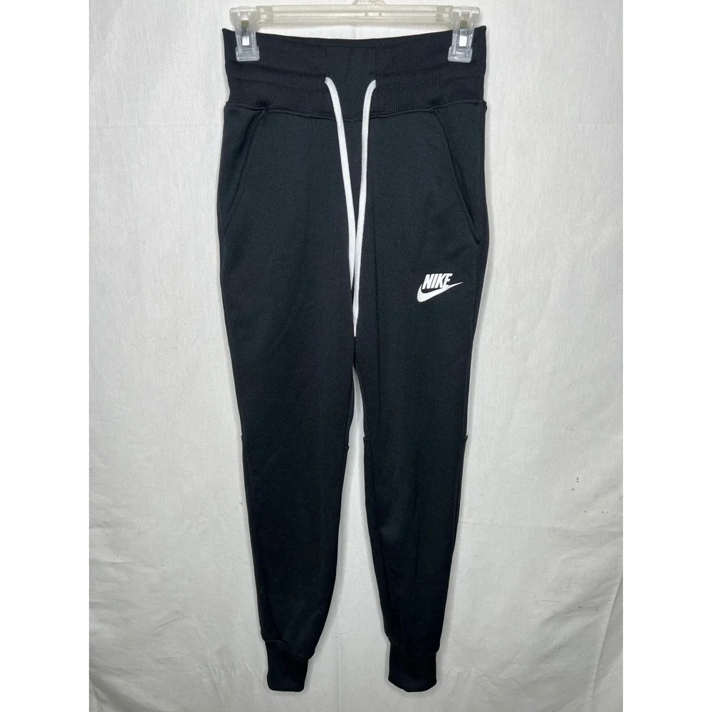 Nike Sportswear Womens Joggers Black Sweatpants XS Drawstring Futura Logo - Picture 4 of 4